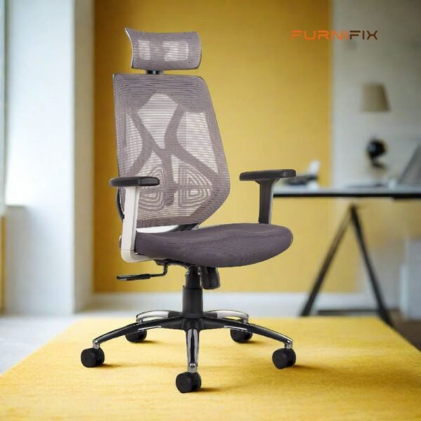 Buy Furnifix Premium Office Executive Chair (Grey-White) | Furnifix