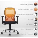 Buy Furnifix Stylish Executive Work Chair (Orange) Medium Back | Furnifix