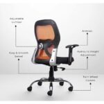 Buy Furnifix Stylish Executive Work Chair (Orange) Medium Back | Furnifix