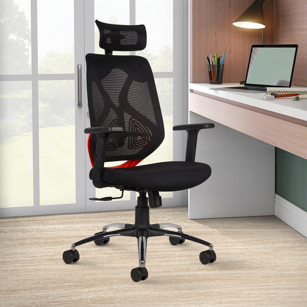 Furnifix Premium Office Executive Chair (Black-Red) | Furnifix