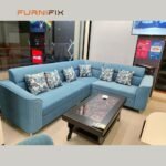 Buy Furnifix Edition L Shape Corner Sofa - Sky Blue - Furnifix