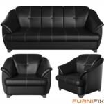 Buy Furnifix Cusion 5 Seater Sofa (3+1+1) - Black - Furnifix