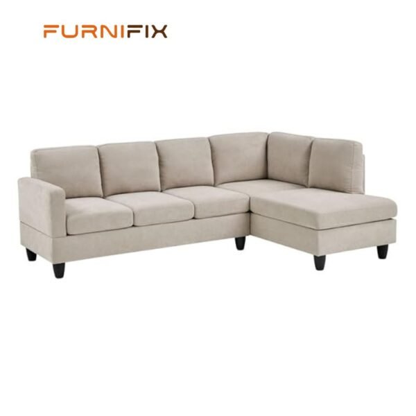 Buy Furnifix Decent 5 Seater L Shape Sofa - Cream - Furnifix
