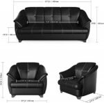 Buy Furnifix Cusion 5 Seater Sofa (3+1+1) - Black - Furnifix