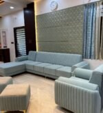 Furnifix Premium Edition C Shape Sofa - Sky Blue