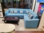 Buy Furnifix Edition L Shape Corner Sofa - Sky Blue - Furnifix