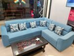 Buy Furnifix Edition L Shape Corner Sofa - Sky Blue - Furnifix