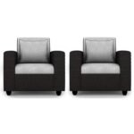 Buy Furnifix Elite 5 Seater 3+1+1 Sofa Set - Grey-Black - Furnifix