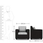 Buy Furnifix Elite 5 Seater 3+1+1 Sofa Set - Grey-Black - Furnifix