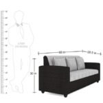 Buy Furnifix Elite 5 Seater 3+1+1 Sofa Set - Grey-Black - Furnifix