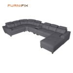 Buy Furnifix Premium C Shape Corner Sofa - Grey- Furnifix