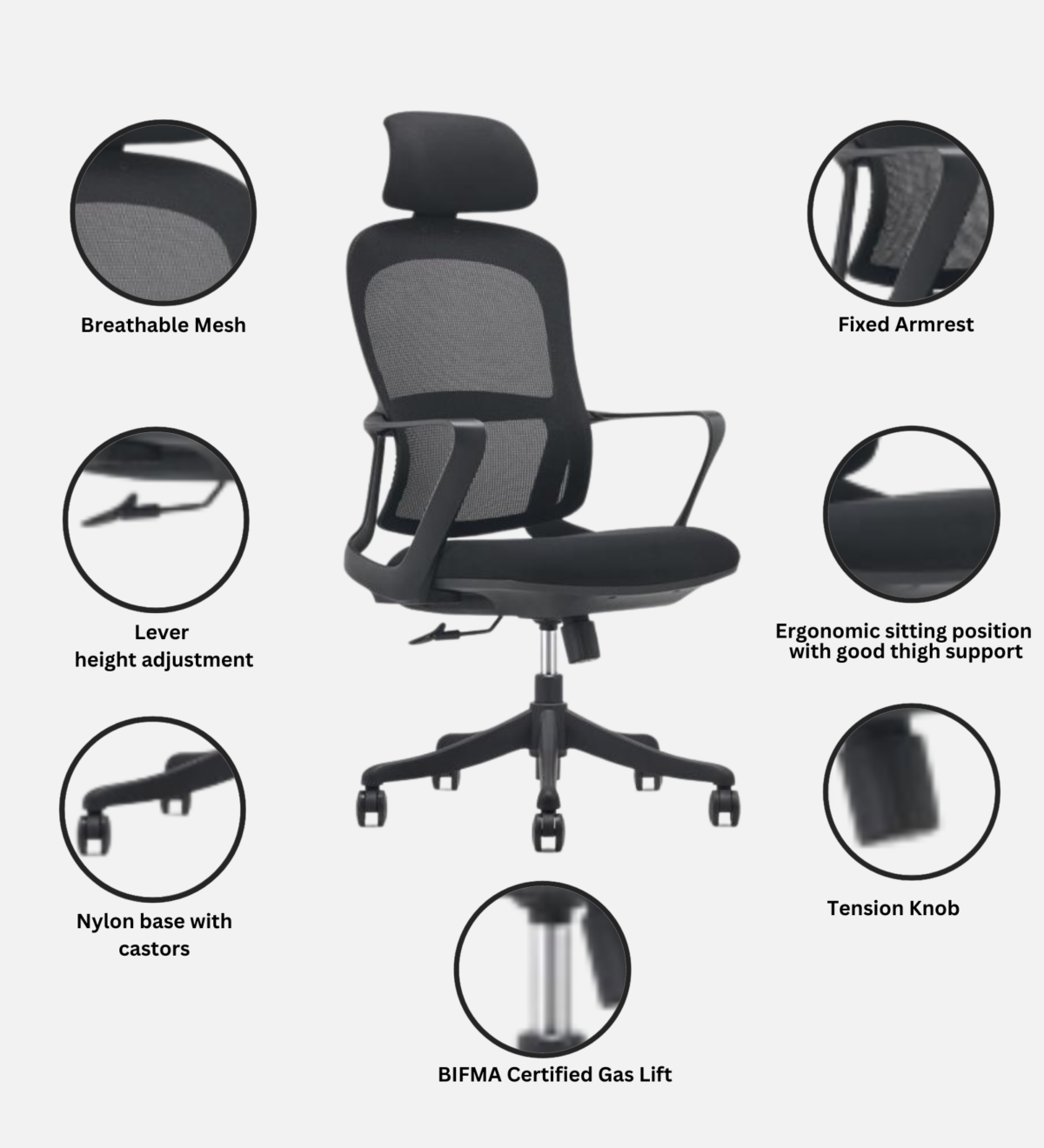 Buy Furnifix Luxury Office Chair Elegance (Black) - Furnifix