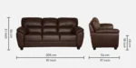 Buy Furnifix Cushion 3 Seater Sofa - Dark Brown - Furnifix