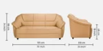 Buy Furnifix Regal 3 Seater Sofa - Yellow - Furnifix