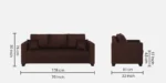 Buy Furnifix Elegance 3 Seater Sofa - Mahogany - Furnifix