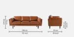 Buy Furnifix Grandeur 3 Seater Sofa - Tan - Furnifix