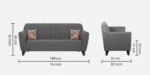 Buy Furnifix Elite 3 Seater Sofa - Grey - Furnifix