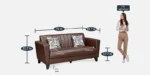 Buy Furnifix Lavish 3 Seater Sofa - Brown - Furnifix