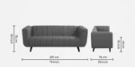 Buy Furnifix Legacy 5 Seater Sofa (3+2) - Graphite Grey - Furnifix