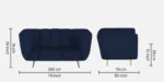 Buy Furnifix Majesty 3 Seater Sofa - Berry Blue - Furnifix