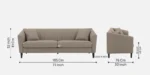Buy Furnifix Refined 3 Seater Sofa - Khaki Beige - Furnifix