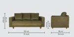 Buy Furnifix Affinity 3 Seater Sofa - Green - Furnifix