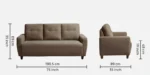 Buy Furnifix Serenade 5 Seater Sofa (3+1+1) - Coco Brown - Furnifix