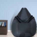 Buy Furnifix Cozy Black & Grey Bean Bag with Beans BB01 - Furnifix