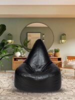 Buy Furnifix Chill Black Solid Bean Bag with Beans BB03 - Furnifix
