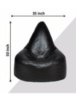 Buy Furnifix Chill Black Solid Bean Bag with Beans BB03 - Furnifix