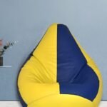 Buy Furnifix Plush Blue & Yellow Bean Bag with Beans BB04 - Furnifix