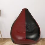 Buy Furnifix Plushy Black & Maroon Bean Bag with Beans BB12 - Furnifix