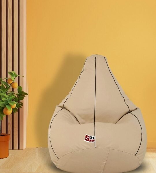 Buy Furnifix Chillax Cream Bean Bag with Beans BB16 - Furnifix