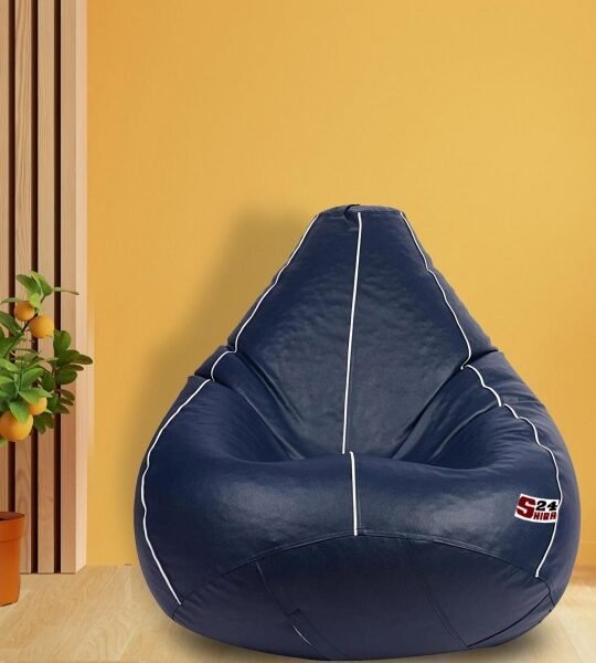 Buy Furnifix Luxe Navy-Blue Bean Bag with Beans BB08 - Furnifix